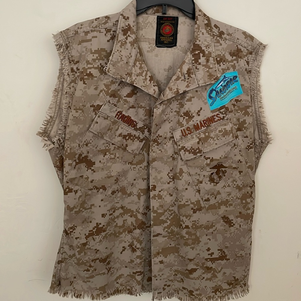 US MARINES Camo Jacket Blouse Sz S